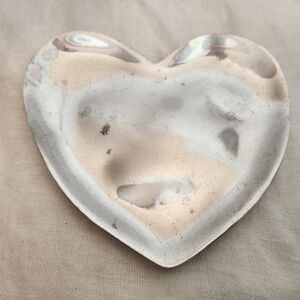 Pottery Barn Rustic Aluminum Heart Trinket Dish Decorative Plate